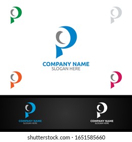 Letter P for Digital Vector Logo, Marketing, Financial, Advisor or Invest Design Icon