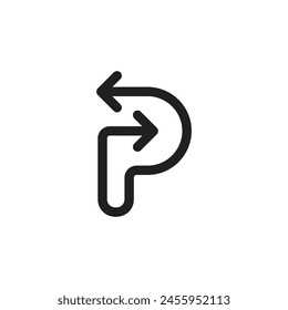 letter p directions arrows logo vector 