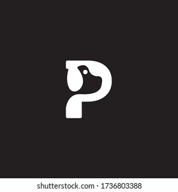 Letter P And Dog Head Logo Design Vector