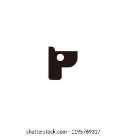 letter p with dog icon vector logo. p letter vector logo