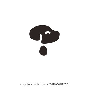 letter P with dog pet style icon logo brand