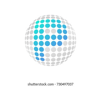 Letter P Dot 3D Sphere Icon Logo Design Element