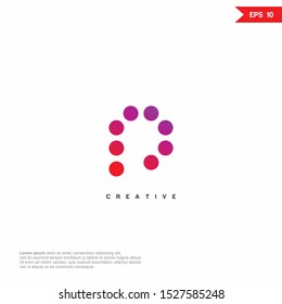 Letter P dot modern Logo icon monogram design. Vector graphic design template element.