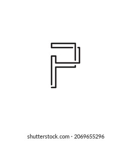 
letter P double simple symbol logo vector