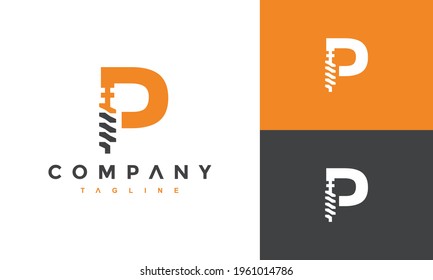 the letter P drill logo