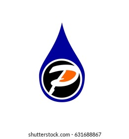 letter P drop water