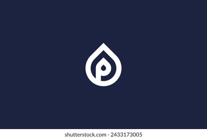 letra p con gotas logo icono diseño vectorial plantilla inspiración