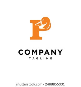 Letter P Duck Head Logo Icon Vector