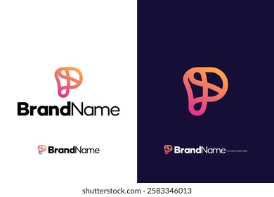 Letter P dynamic logo design, Logo P simple monogram and monoline design concept, easy to remember, creative modern icon P vector template element.