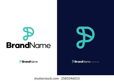 Letter P dynamic logo design, Logo P simple monogram and monoline design concept, easy to remember, creative modern icon P vector template element.