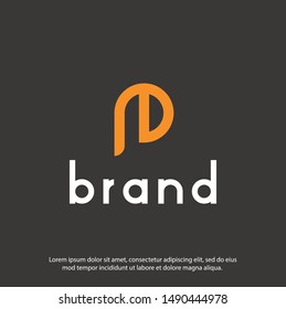 Letter P and E logo icon design element