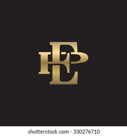 letter P and E monogram logo