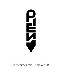 Letter p e n modern pen shape monogram logo