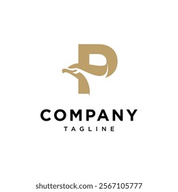 Letter P Eagle Elegant Logo Icon Vector