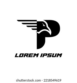 Letter P eagle logo cool