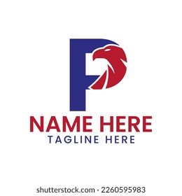 Letter P Eagle Logo Design Vector Template