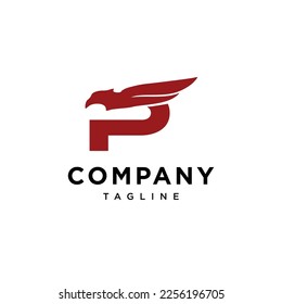 Letter P and Eagle patriot logo vector template