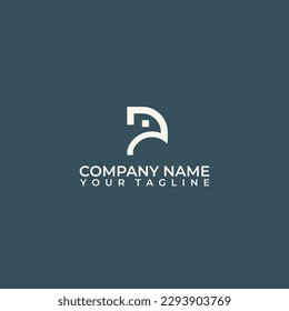 Letter P and eagle vector logo.