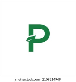 Letter P eco leaves icon design template in vector format, combining nature-inspired elements with modern style—perfect for eco-friendly brands, organic products, sustainability, and green business lo