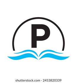 Letter P Education Logo Book Concept. Training Career Sign, University, Academy Graduation Logo Template Design