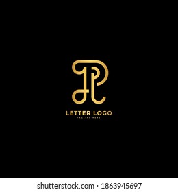 Letter P. Elegant logotype vector. Minimalist logo  concept