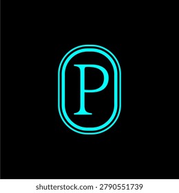 The letter P and ellipse logo is suitable for use in logo designs for cosmetic companies, beauty product brands, facial cleansers, salons, accessories, printing, banners, posters, electronics, clothing, textiles,