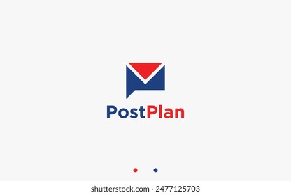 letter p with email logo design vector silhouette illustration