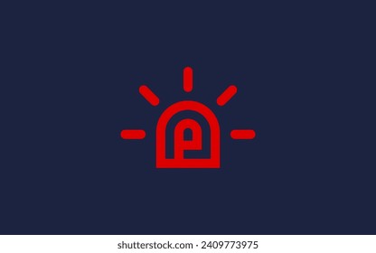 letra p con el logotipo de luces de emergencia diseño de iconos de diseño vectorial inspiración de plantilla