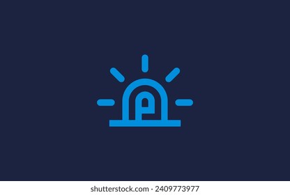 letter p with emergency lights logo icon design vector design template inspiration