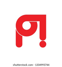 letter p exclamation design logo vector