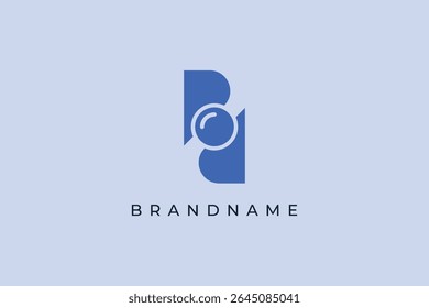 Letra P com ícone de olho. Ilustração do vetor do projeto do logotipo da câmera da visão.