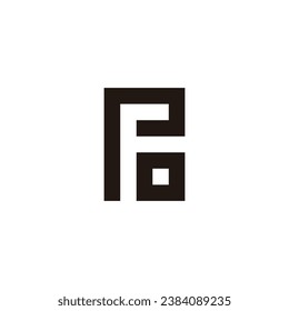 Letter P, F and o square geometric symbol simple logo vector