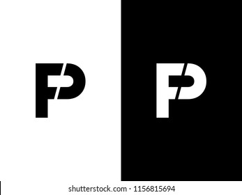 Letter P and F or PF logo design bold line style. Creative Minimal Monochrome Monogram emblem design template. Graphic Alphabet Symbol for Corporate Business Identity. Creative Vector element