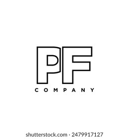 Letter P and F, PF logo design template. Minimal monogram initial based logotype.