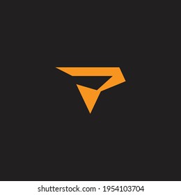 letter p fast motion geometric design sporty concept logo
