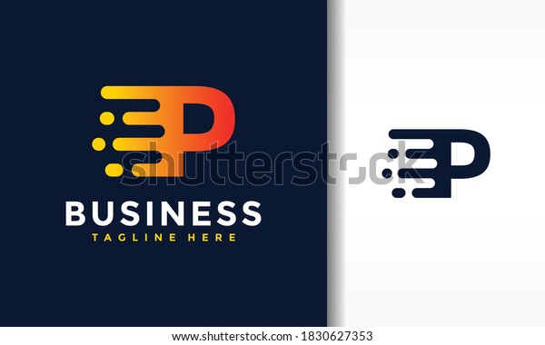 letter P fast moving\
logo