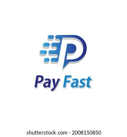 Letter P Fast Pay Digital Electronic Transaction Logo Symbol Icon