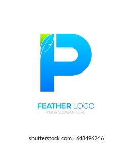 Letter P with Feather logo, Lawyer logotype for your Corporate identity