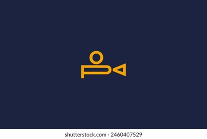 letter p with film camera logo icon design vector design template inspiration