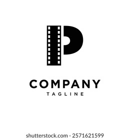 Letter P Film Logo Icon Vector