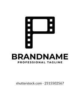 Logotipo de la película de la letra P, perfecto para los estudios de la producción del cine o del cine