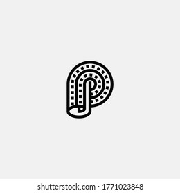 Letter P Film Media Production Abstract Creative Business Logo