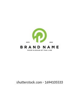 letter P and finance design vector template