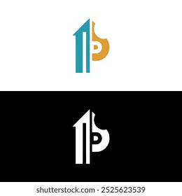 Letter P financial company business logo vector illustration template design