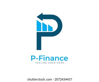 Letra P Modelo vector de logotipo financiero