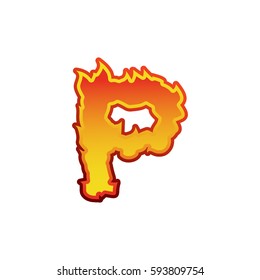 Fiery Letter P Font Images Stock Photos Vectors Shutterstock