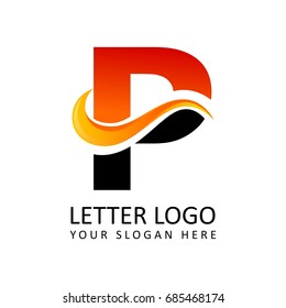 Letter P Fire Logo