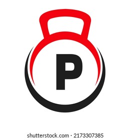 Letter P Fitness Gym Logo Vector Template. Fitness Logo Element on Alphabet P Symbol