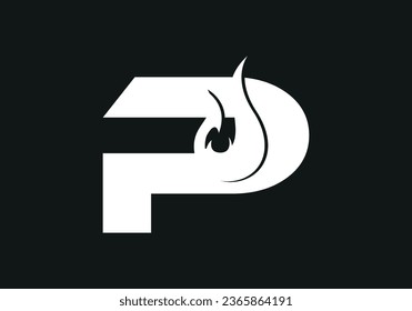 Letter P Flame Logo Design, Modern Logo Designs Vector Illustration Template