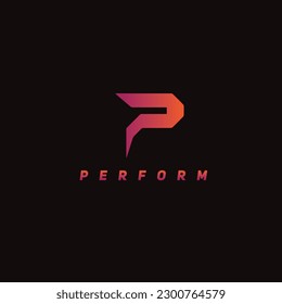 Letter P flat vector logo design